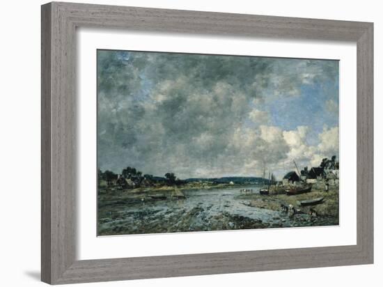 Landscape With Washerwomen-Eugène Boudin-Framed Giclee Print