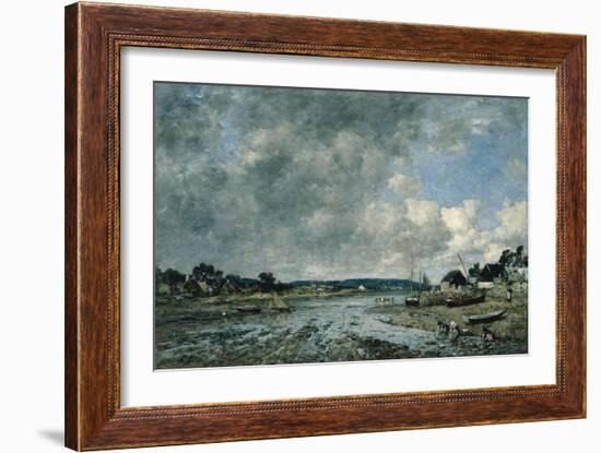 Landscape With Washerwomen-Eugène Boudin-Framed Giclee Print