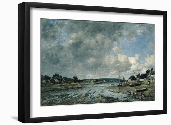 Landscape With Washerwomen-Eugène Boudin-Framed Giclee Print
