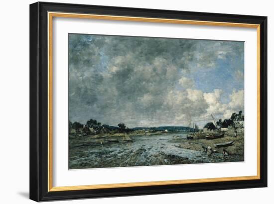 Landscape With Washerwomen-Eugène Boudin-Framed Giclee Print