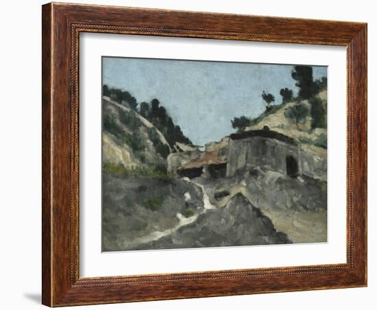 Landscape with Water Mill, C.1871-Paul Cézanne-Framed Giclee Print