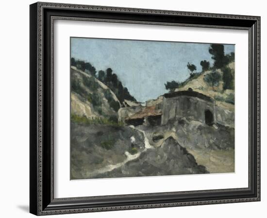 Landscape with Water Mill, C.1871-Paul Cézanne-Framed Giclee Print