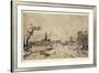 Landscape with Water, the Village of Amstelveen in the Background, C.1654-55-Rembrandt van Rijn-Framed Giclee Print