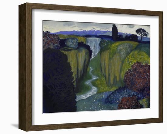 Landscape with Waterfall. 1896-Franz von Stuck-Framed Giclee Print