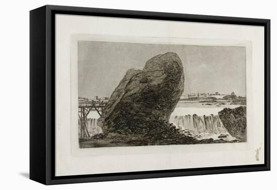 Landscape with Waterfall, before 1810-Francisco de Goya-Framed Premier Image Canvas