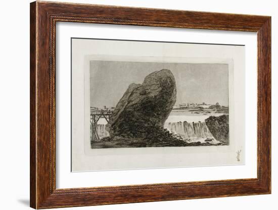 Landscape with Waterfall, before 1810-Francisco de Goya-Framed Giclee Print