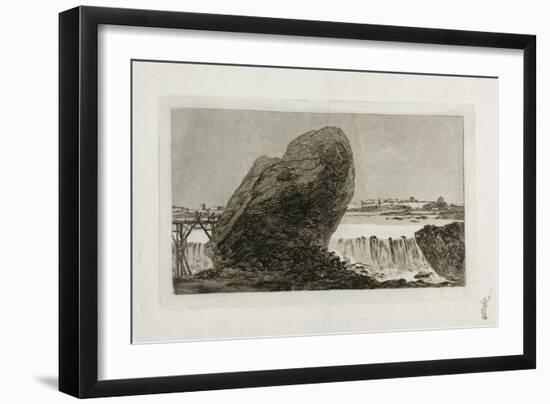 Landscape with Waterfall, before 1810-Francisco de Goya-Framed Giclee Print