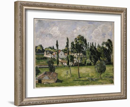 Landscape with Waterline, C.1879-Paul C?zanne-Framed Giclee Print