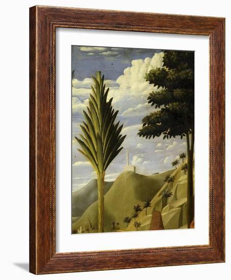 Landscape with White Castle on Hilltop, from the Deposition of Christ, 1435, from Holy Trinity-Fra Angelico-Framed Giclee Print
