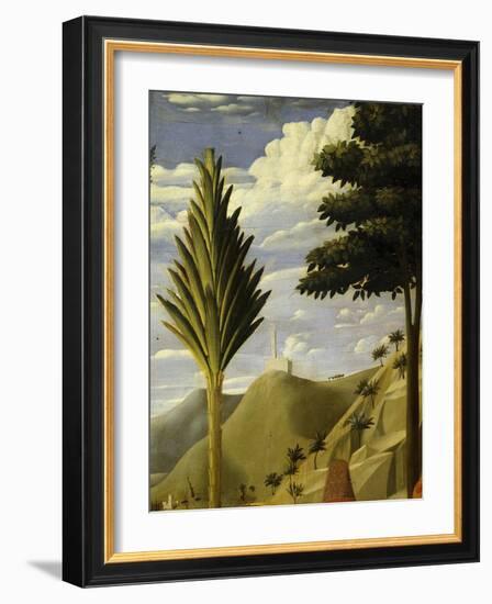 Landscape with White Castle on Hilltop, from the Deposition of Christ, 1435, from Holy Trinity-Fra Angelico-Framed Giclee Print