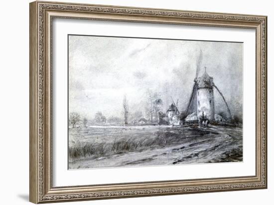 Landscape with Windmill, C1855-1892-Stanislas Lepine-Framed Giclee Print