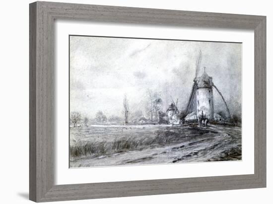 Landscape with Windmill, C1855-1892-Stanislas Lepine-Framed Giclee Print