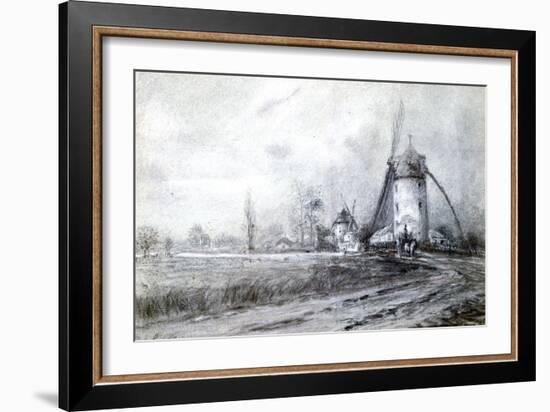 Landscape with Windmill, C1855-1892-Stanislas Lepine-Framed Giclee Print