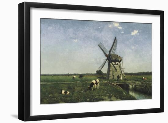 Landscape with Windmill near Schiedam. 1873-Jan Hendrik Weissenbruch-Framed Giclee Print