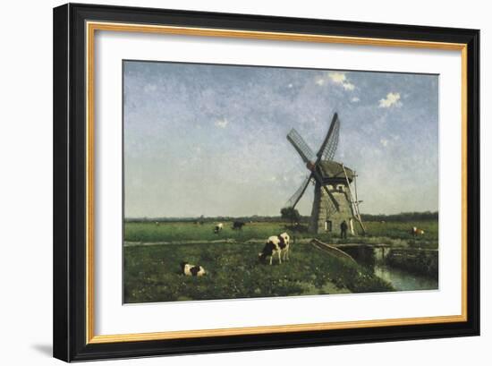 Landscape with Windmill near Schiedam. 1873-Jan Hendrik Weissenbruch-Framed Giclee Print