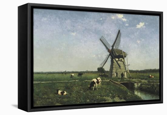 Landscape with Windmill near Schiedam. 1873-Jan Hendrik Weissenbruch-Framed Premier Image Canvas