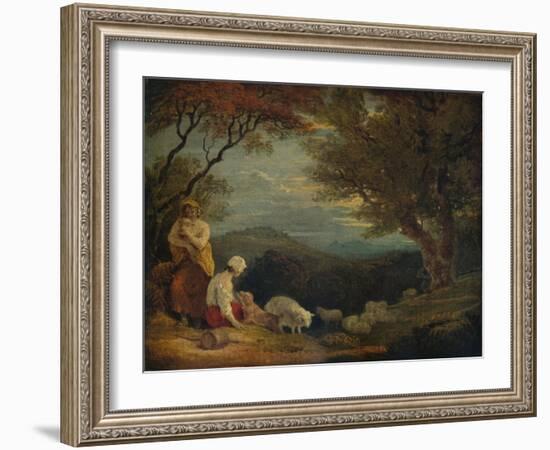 'Landscape with Women, Sheep and Dog', c1811, (1938)-Richard Westall-Framed Giclee Print