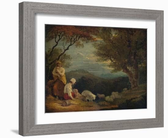 'Landscape with Women, Sheep and Dog', c1811, (1938)-Richard Westall-Framed Giclee Print