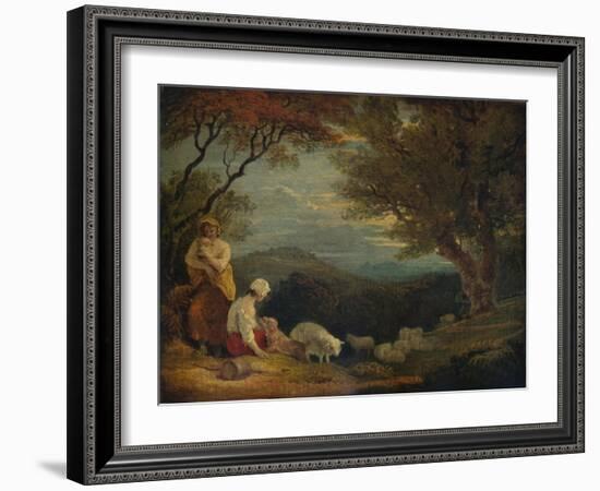 'Landscape with Women, Sheep and Dog', c1811, (1938)-Richard Westall-Framed Giclee Print