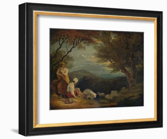 'Landscape with Women, Sheep and Dog', c1811, (1938)-Richard Westall-Framed Giclee Print