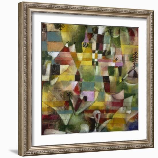 Landscape with Yellow Steeple, 1920-Paul Klee-Framed Giclee Print