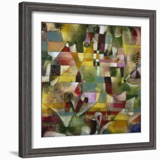 Landscape with Yellow Steeple, 1920-Paul Klee-Framed Giclee Print