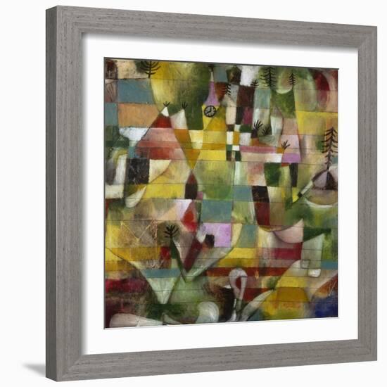 Landscape with Yellow Steeple, 1920-Paul Klee-Framed Giclee Print