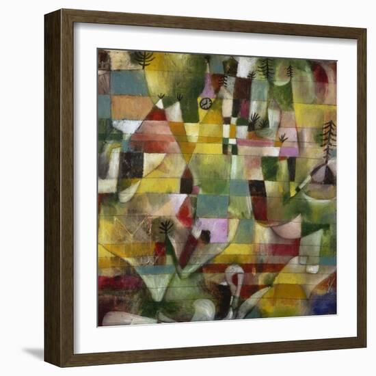 Landscape with Yellow Steeple, 1920-Paul Klee-Framed Giclee Print