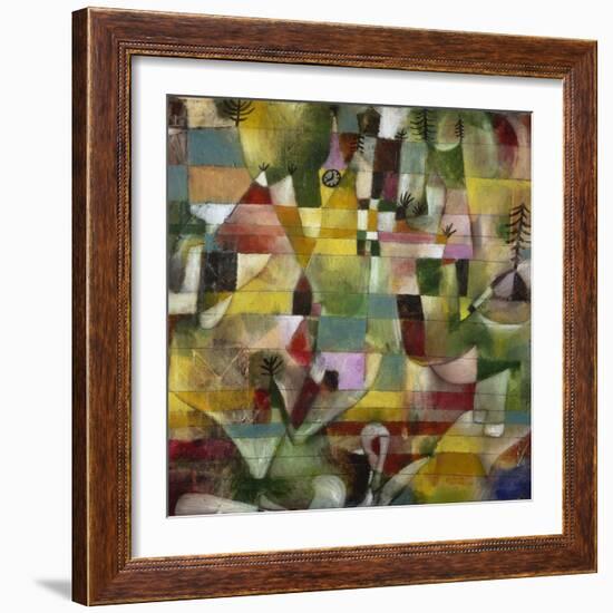 Landscape with Yellow Steeple, 1920-Paul Klee-Framed Giclee Print
