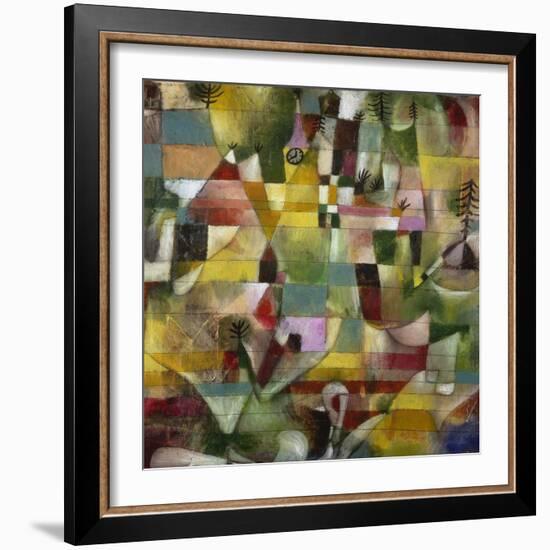 Landscape with Yellow Steeple, 1920-Paul Klee-Framed Giclee Print