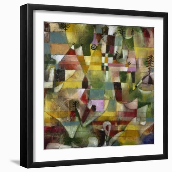 Landscape with Yellow Steeple, 1920-Paul Klee-Framed Giclee Print