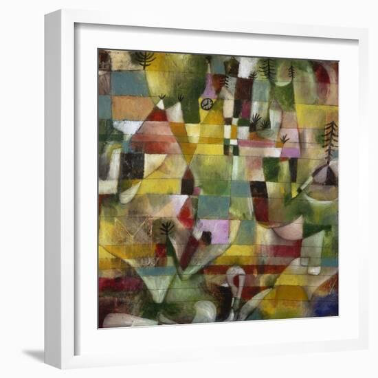 Landscape with Yellow Steeple, 1920-Paul Klee-Framed Giclee Print