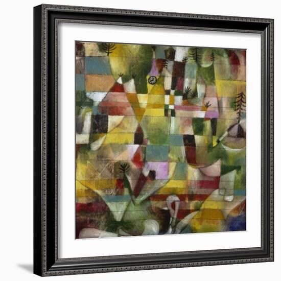 Landscape with Yellow Steeple, 1920-Paul Klee-Framed Giclee Print