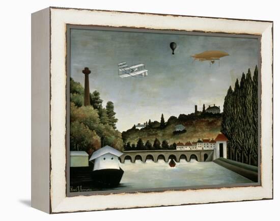 Landscape with Zeppelin, c.1908-Henri Rousseau-Framed Premier Image Canvas