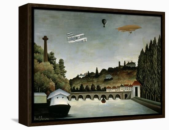 Landscape with Zeppelin, c.1908-Henri Rousseau-Framed Premier Image Canvas