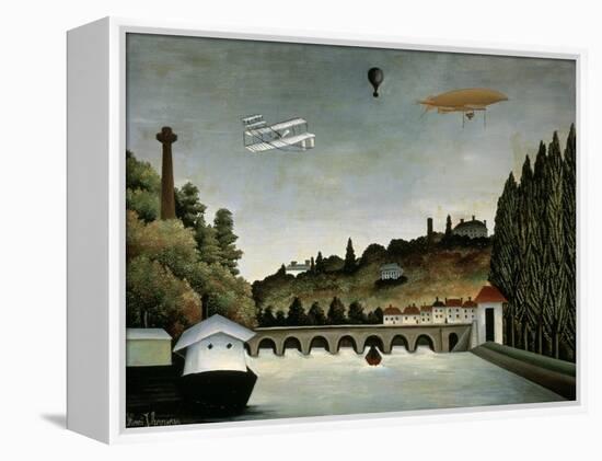 Landscape with Zeppelin, c.1908-Henri Rousseau-Framed Premier Image Canvas