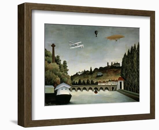 Landscape with Zeppelin, c.1908-Henri Rousseau-Framed Giclee Print