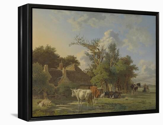 Landscape-Jean Francois Valois-Framed Stretched Canvas