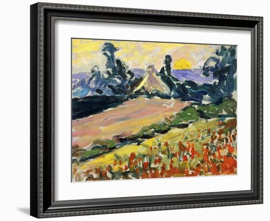 Landschaft bei Sonnenuntergang (Paysage au Coucher du Soleil)-Henri Edmond Cross-Framed Giclee Print