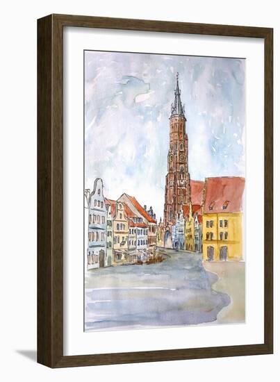 Landshut Old Town with St Martin-Markus Bleichner-Framed Art Print