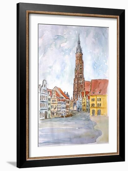 Landshut Old Town with St Martin-Markus Bleichner-Framed Art Print