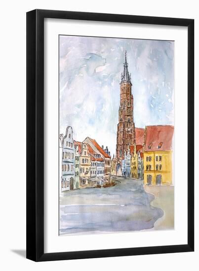 Landshut Old Town with St Martin-Markus Bleichner-Framed Art Print