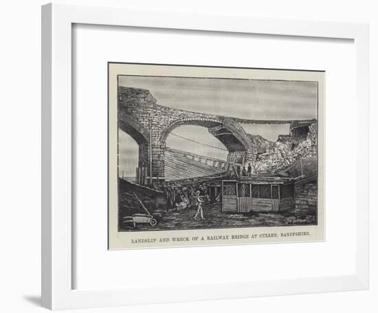 Landslip and Wreck of a Railway Bridge at Cullen, Banffshire-null-Framed Giclee Print