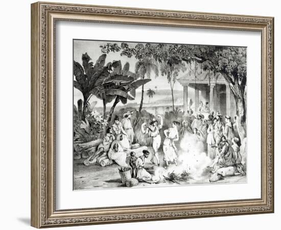 Landu Dance, Engraved by Victor Adam and Monthellier-Johann Moritz Rugendas-Framed Giclee Print