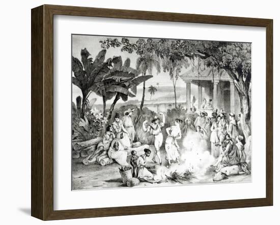 Landu Dance, Engraved by Victor Adam and Monthellier-Johann Moritz Rugendas-Framed Giclee Print