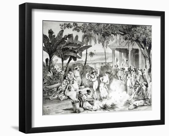 Landu Dance, Engraved by Victor Adam and Monthellier-Johann Moritz Rugendas-Framed Giclee Print