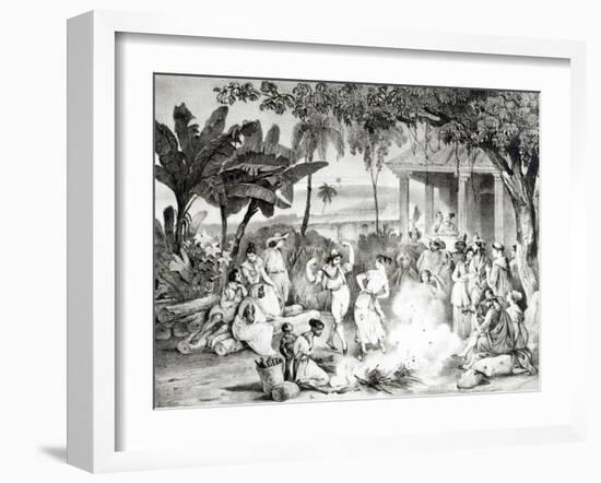 Landu Dance, Engraved by Victor Adam and Monthellier-Johann Moritz Rugendas-Framed Giclee Print