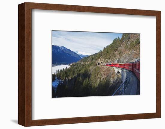 Landwasser Viaduct, Bernina Express Railway Line, UNESCO World Heritage Site-Christian Kober-Framed Photographic Print