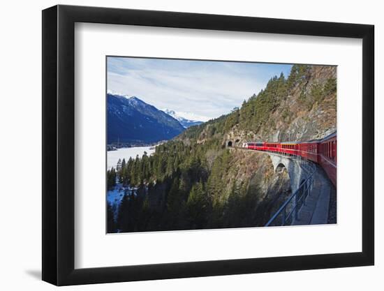 Landwasser Viaduct, Bernina Express Railway Line, UNESCO World Heritage Site-Christian Kober-Framed Photographic Print