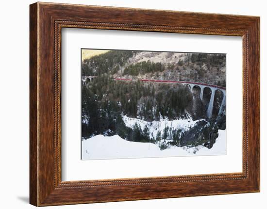 Landwasser Viaduct, Bernina Express Railway Line, UNESCO World Heritage Site-Christian Kober-Framed Photographic Print